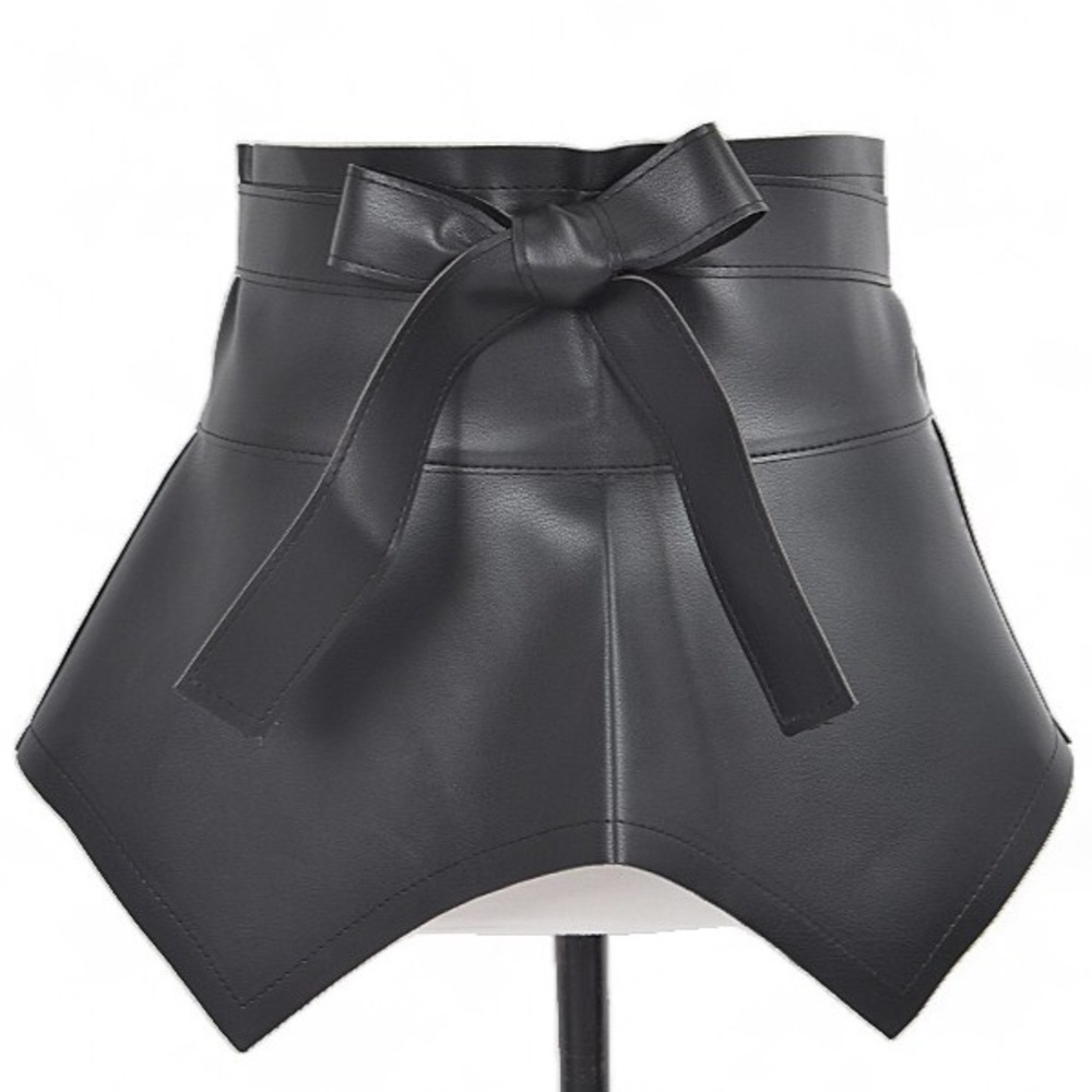 Plus Size Vegan Leather Corset Wrap Statement Belt